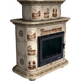 Каминная облицовка КимрПечь Прованс центральная двухъярусная Деревня